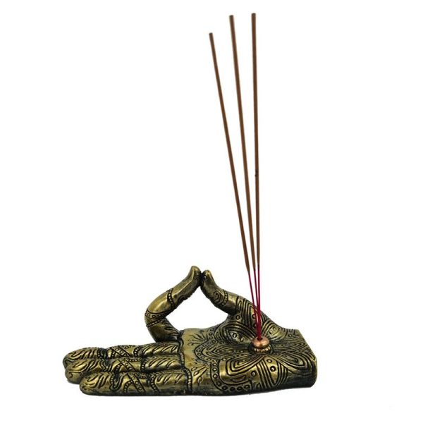Henna Buddha Hand Ashcatcher Incense Stick Burner