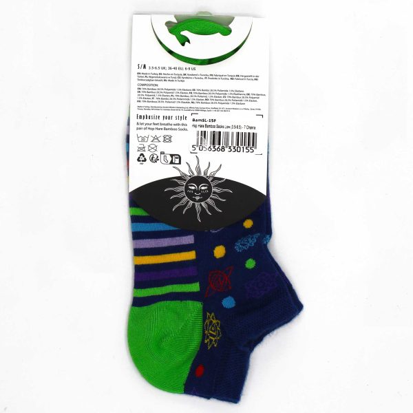 Hop Hare Bamboo Socks Low  - 7 Chakra S/M - Image 4