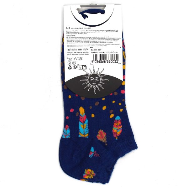 Hop Hare Bamboo Socks Low - Indian Feathers S/M - Image 4