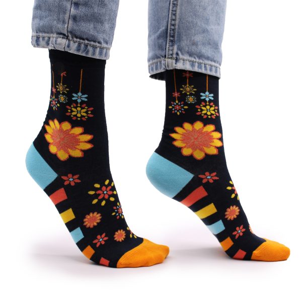 Hop Hare Bamboo Socks - Mandala Flowers S/M