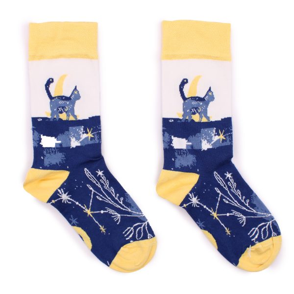 Hop Hare Bamboo Socks - Midnight Cat S/M - Image 2