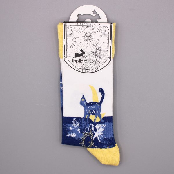 Hop Hare Bamboo Socks - Midnight Cat S/M - Image 3