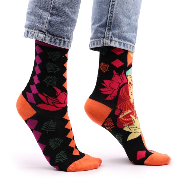 Hop Hare Bamboo Socks - Purple Buddha & Lotus S/M - Image 7