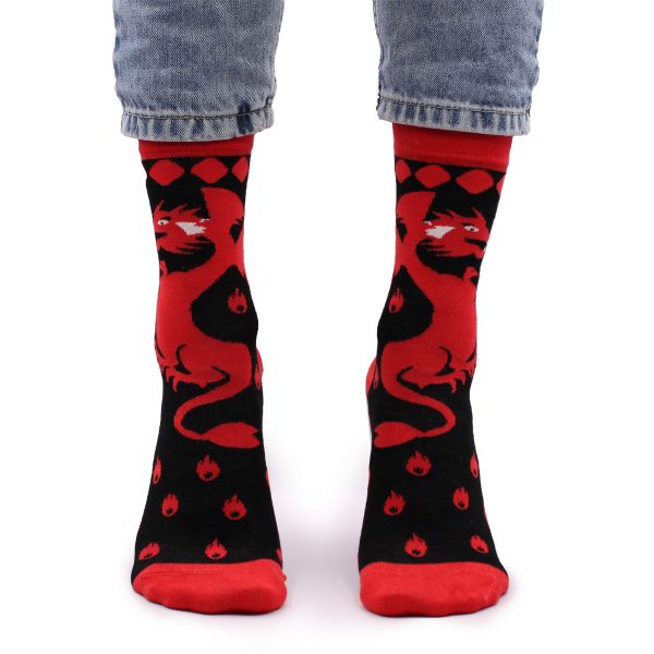 Hop Hare Bamboo Socks - Red Dragons S/M - Image 2
