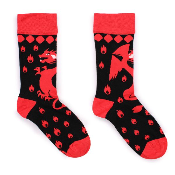 Hop Hare Bamboo Socks - Red Dragons S/M - Image 3