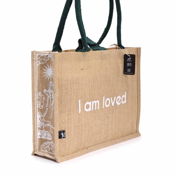 Hop Hare Jute Big Bag - I am Loved - Image 8