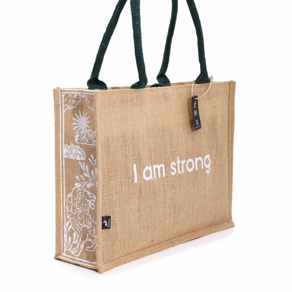 Hop Hare Jute Big Bag - I am Strong - Image 8