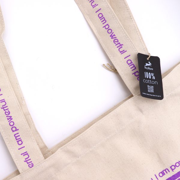 Hop Hare Tote Bag - I am Powerful - Cotton Canvas - Image 2