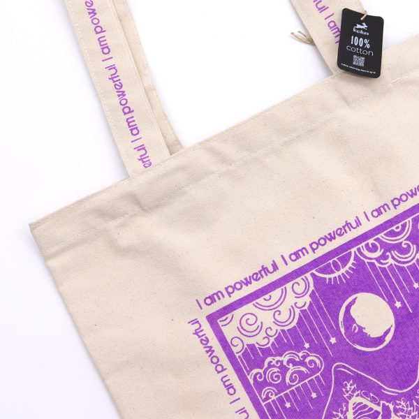 Hop Hare Tote Bag - I am Powerful - Cotton Canvas - Image 3