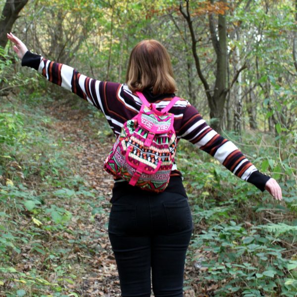Jacquard Bag - Pink Backpack - Image 2