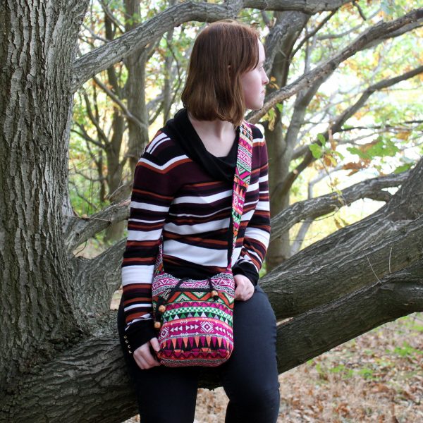 Jacquard Bag - Pink Sling Bag - Image 2