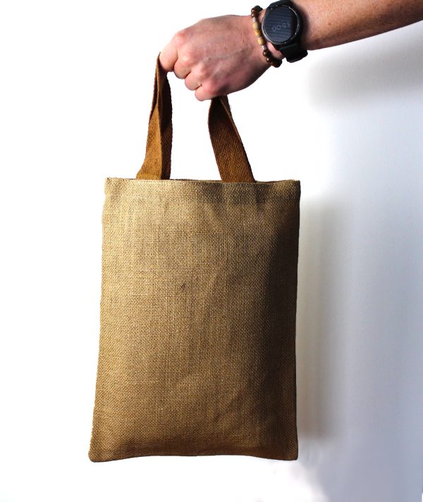 Jute Tote Bag - 5 assorted colour handles - Image 3