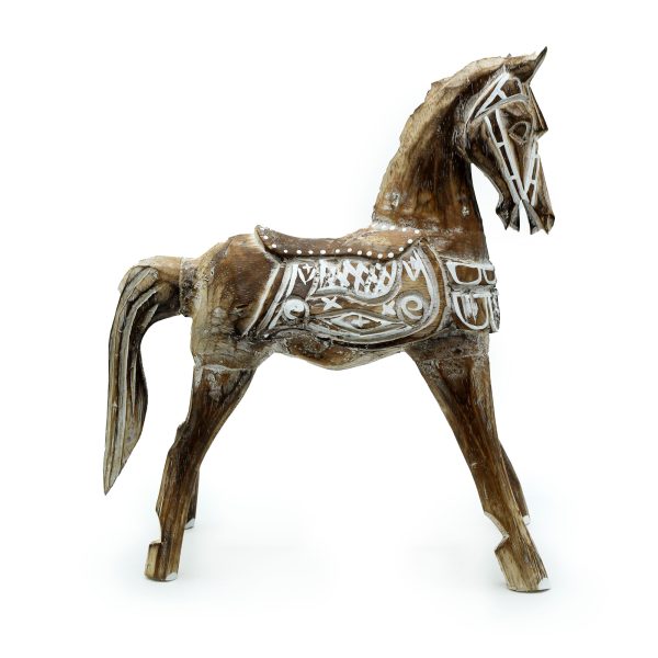 this antique horse is an ideal choice for sellers looking to offer their customers unique and high-quality home décor items. Crafted from albasia wood