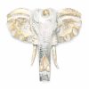 Elephant Head in Gold & Whitewash is a majestic symbol of wisdom