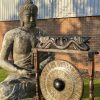 but these days also used in Yoga studio's. Many people believe the gong sound to have healing properties.. Sound the gong to bring peace and love into your space.The gongs comes with a sturdy wooden carved stand. Making an attractive and useful artwork. Handmade in BaliMusical