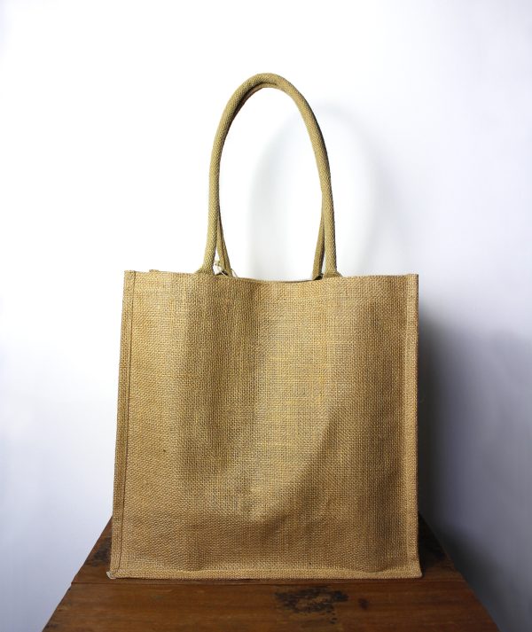 Large Jute Shopping Bag with Bottle holders - Image 3