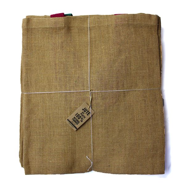 Large Jute Tote Bag - 5 assorted colour handles - Image 2