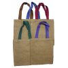 Large Jute Tote Bag - 5 assorted colour handles