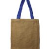 Large Jute Tote Bag - 5 assorted colour handles - Image 3