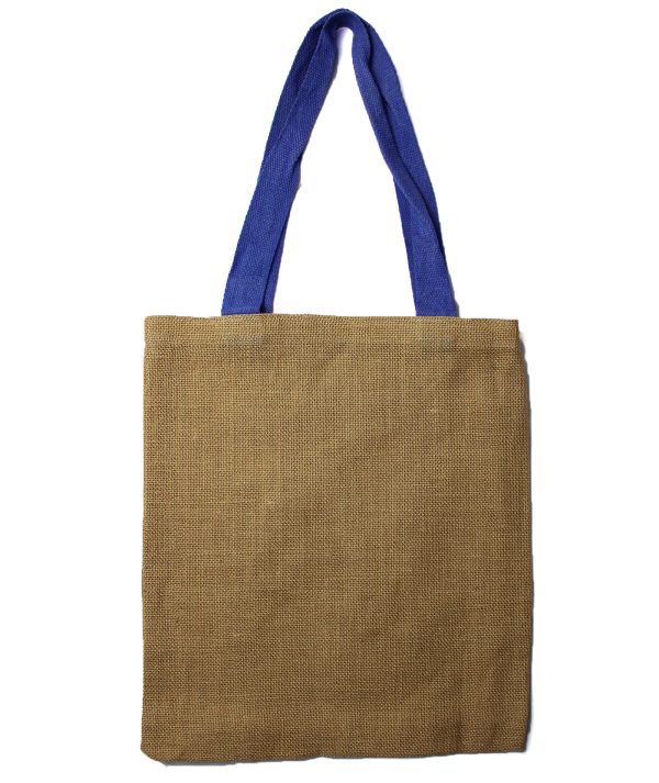 Large Jute Tote Bag - 5 assorted colour handles - Image 3