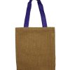 Large Jute Tote Bag - 5 assorted colour handles - Image 6