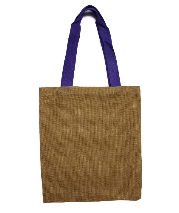 Large Jute Tote Bag - 5 assorted colour handles - Image 6