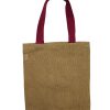 Large Jute Tote Bag - 5 assorted colour handles - Image 8