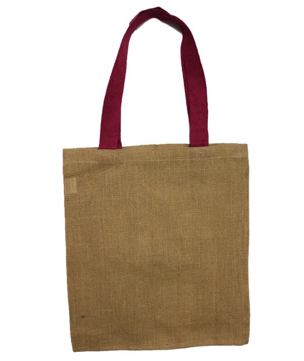 Large Jute Tote Bag - 5 assorted colour handles - Image 8