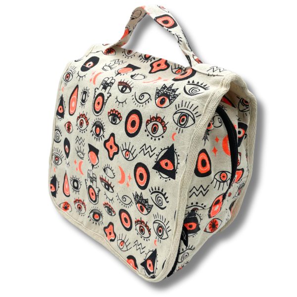 Large Multi Eyes Cotton Canvas Toilet Bag - Image 2