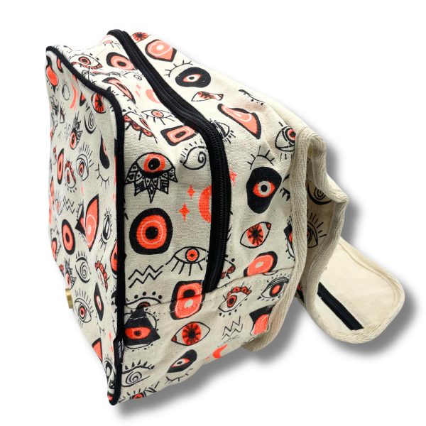Large Multi Eyes Cotton Canvas Toilet Bag - Image 3