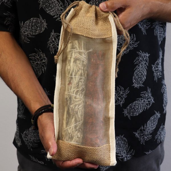Long Washed Jute Pouch - 35x15cm - Image 5