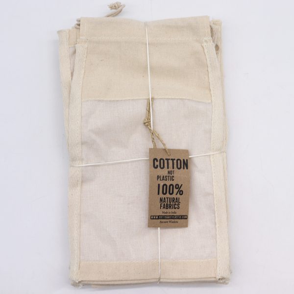 Lrg Cotton Window Pouch - 26x15cm - Image 3