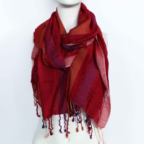 Lrg Indian Boho Scarves - 71x183cm - Random Purples - Image 2