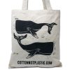Lrg Natural 6oz Cotton Bag 38x42cm - WHALES - Image 2