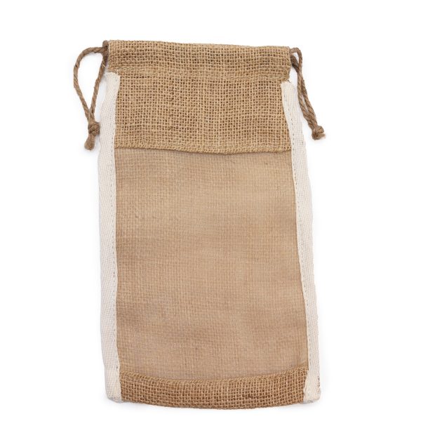 Lrg Washed Jute Pouch - 26x15cm - Image 2