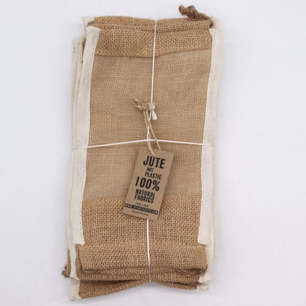 Lrg Washed Jute Pouch - 26x15cm - Image 4