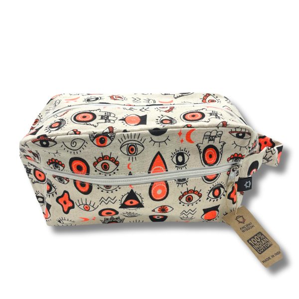 Med Multi Eyes Cotton Canvas Toilet Bag - Image 2
