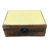 Our Wholesale Medium Ceramic Glazed Wood Box - Yellow is a sleek and modern addition to elevate your storage solutions. Measuring 15x10x6cm