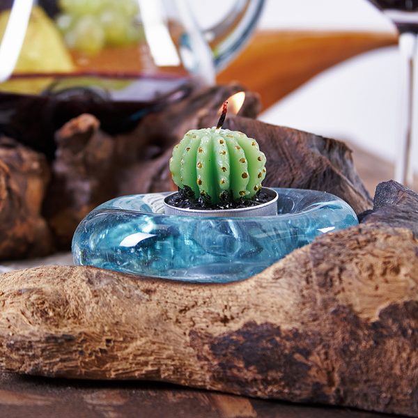 Molten Glass on Wood - Candle Holder - Image 5
