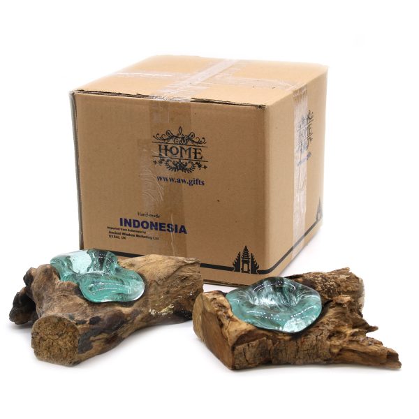 Molten Glass on Wood - Candle Holder - Image 7