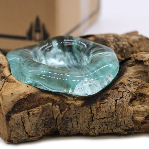 Molten Glass on Wood - Candle Holder - Image 8