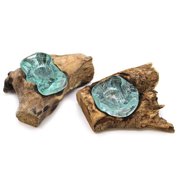 Molten Glass on Wood - Candle Holder - Image 9