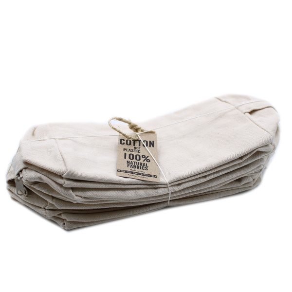 Natural Cotton Toiletry Bag 10 oz - Classic Square - Image 2