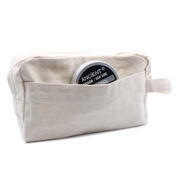 Natural Cotton Toiletry Bag 10 oz - Classic Square - Image 3