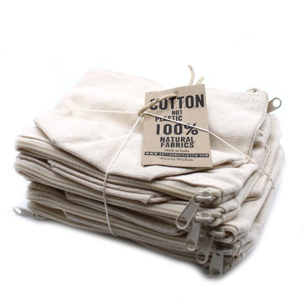 Natural Cotton Toiletry Bag 10 oz - Mini Pouch - Image 2