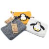 Natural Felt Zipper Pouch (asst) - Cute Penguin - Image 4