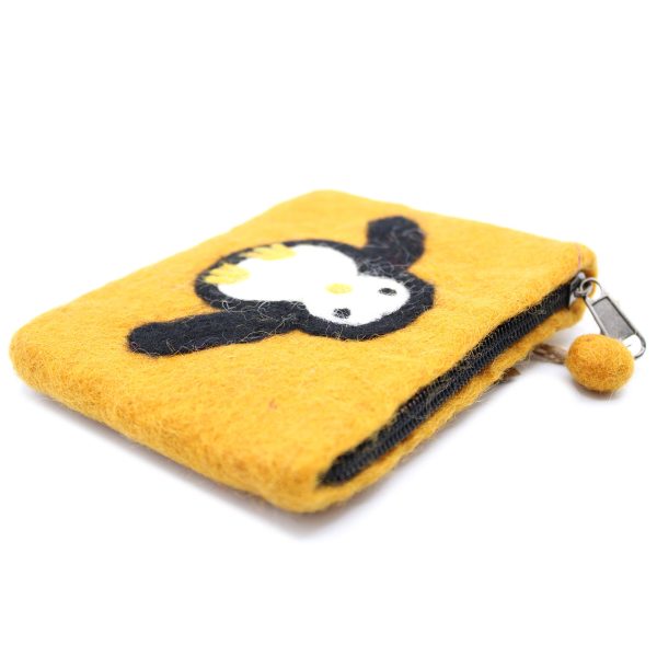 Natural Felt Zipper Pouch (asst) - Cute Penguin - Image 5
