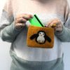 Natural Felt Zipper Pouch (asst) - Cute Penguin - Image 7