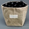 Natural Jute Cotton Gift Bag - Black Lining - Large - Image 3