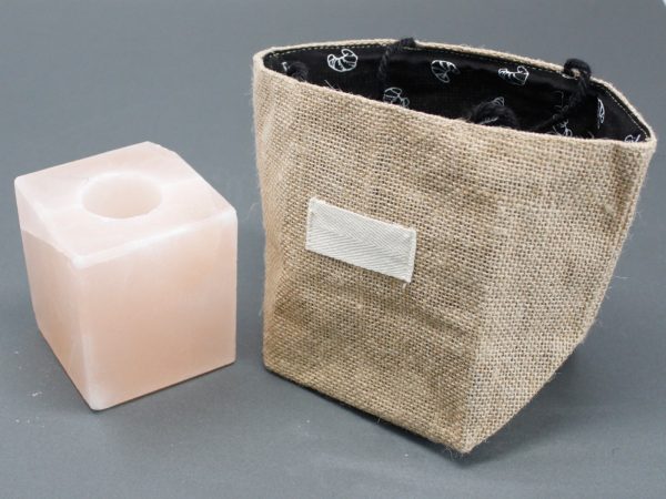 Natural Jute Cotton Gift Bag - Black Lining - Large - Image 4